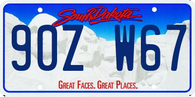 SD license plate 90ZW67