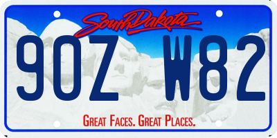 SD license plate 90ZW82