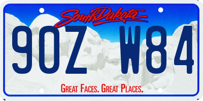 SD license plate 90ZW84