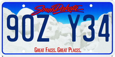 SD license plate 90ZY34