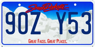 SD license plate 90ZY53