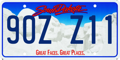 SD license plate 90ZZ11