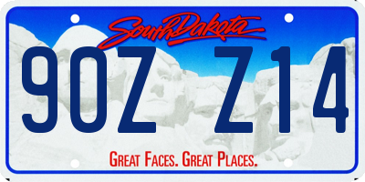 SD license plate 90ZZ14