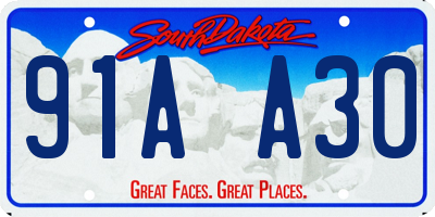 SD license plate 91AA30