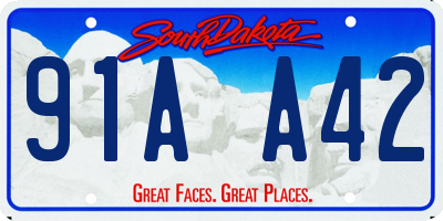 SD license plate 91AA42