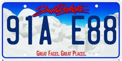 SD license plate 91AE88