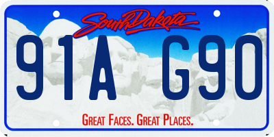 SD license plate 91AG90