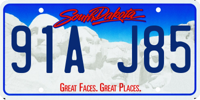 SD license plate 91AJ85