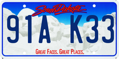SD license plate 91AK33