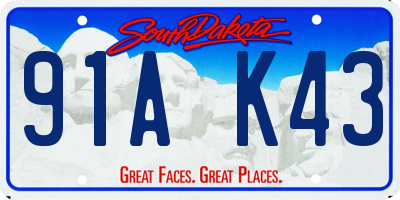 SD license plate 91AK43