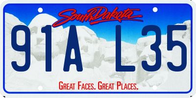 SD license plate 91AL35