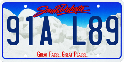 SD license plate 91AL89