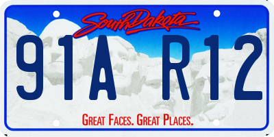 SD license plate 91AR12