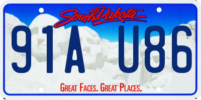 SD license plate 91AU86