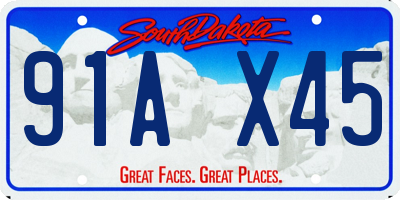 SD license plate 91AX45
