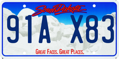 SD license plate 91AX83