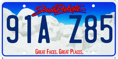 SD license plate 91AZ85
