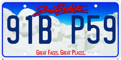 SD license plate 91BP59