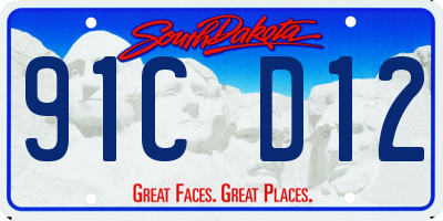 SD license plate 91CD12