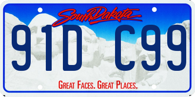 SD license plate 91DC99