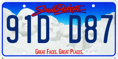 SD license plate 91DD87