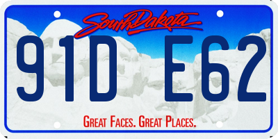 SD license plate 91DE62