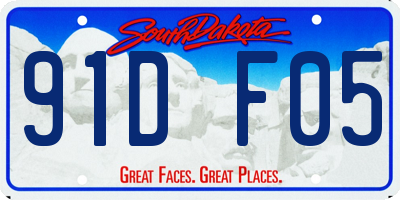 SD license plate 91DF05