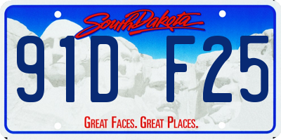 SD license plate 91DF25
