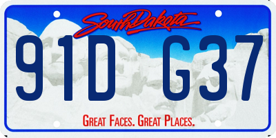 SD license plate 91DG37