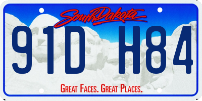 SD license plate 91DH84