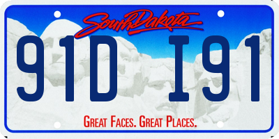 SD license plate 91DI91