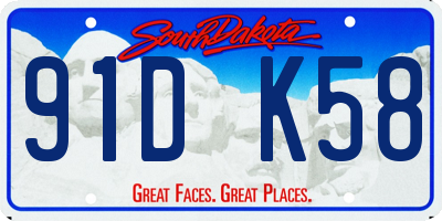 SD license plate 91DK58