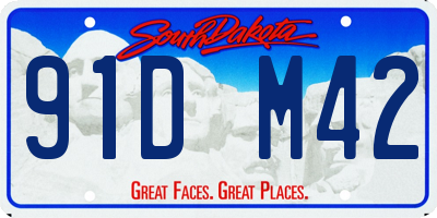 SD license plate 91DM42