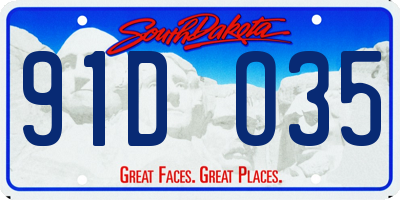 SD license plate 91DO35