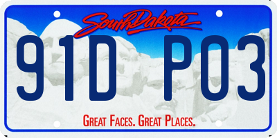 SD license plate 91DP03