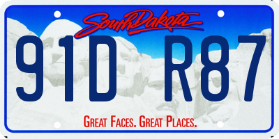 SD license plate 91DR87
