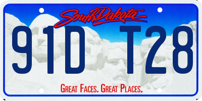 SD license plate 91DT28