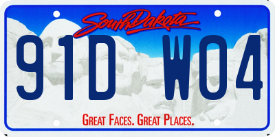 SD license plate 91DW04