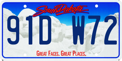 SD license plate 91DW72