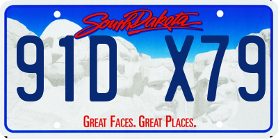 SD license plate 91DX79