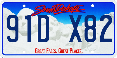 SD license plate 91DX82