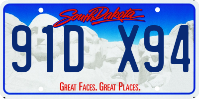 SD license plate 91DX94