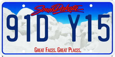 SD license plate 91DY15