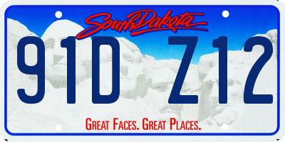 SD license plate 91DZ12
