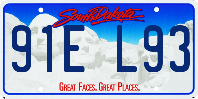 SD license plate 91EL93