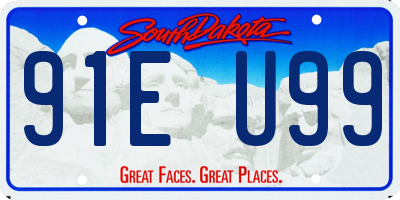 SD license plate 91EU99