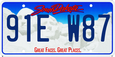SD license plate 91EW87