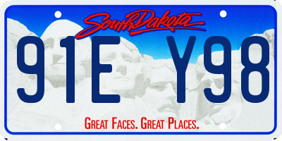 SD license plate 91EY98