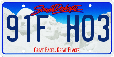 SD license plate 91FH03