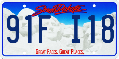SD license plate 91FI18